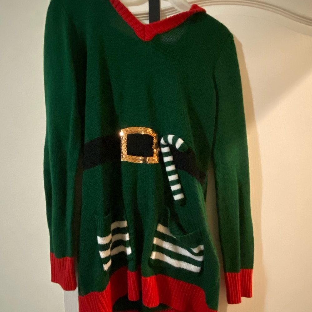 ONLY WORN ONCE // elf ugly Christmas sweater